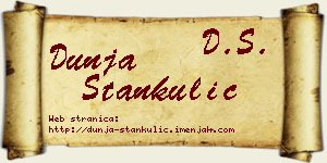 Dunja Stankulić vizit kartica
